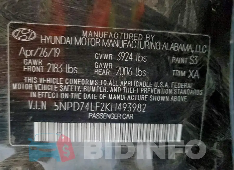 5NPD74LF2KH493982 Photo# 12