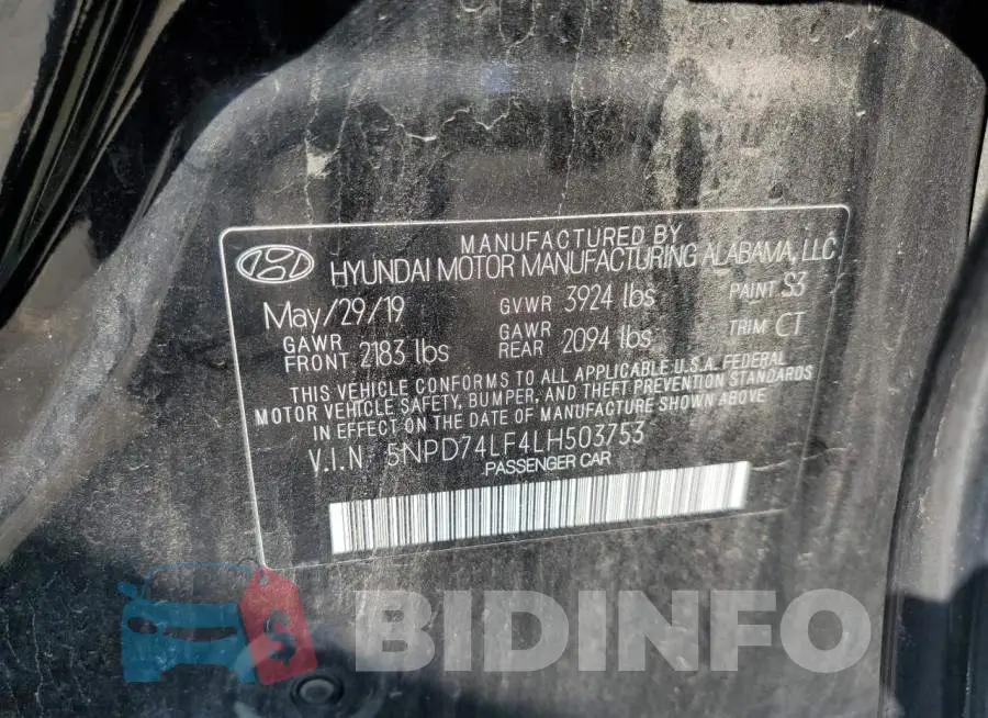 5NPD74LF4LH503753 Photo# 14