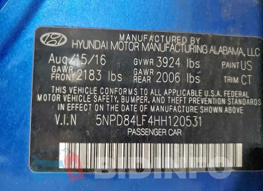 5NPD84LF4HH120531 Photo# 12
