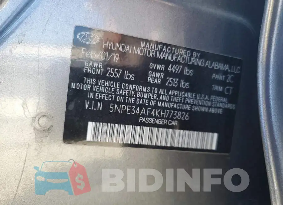 5NPE34AF4KH773826 Photo# 12