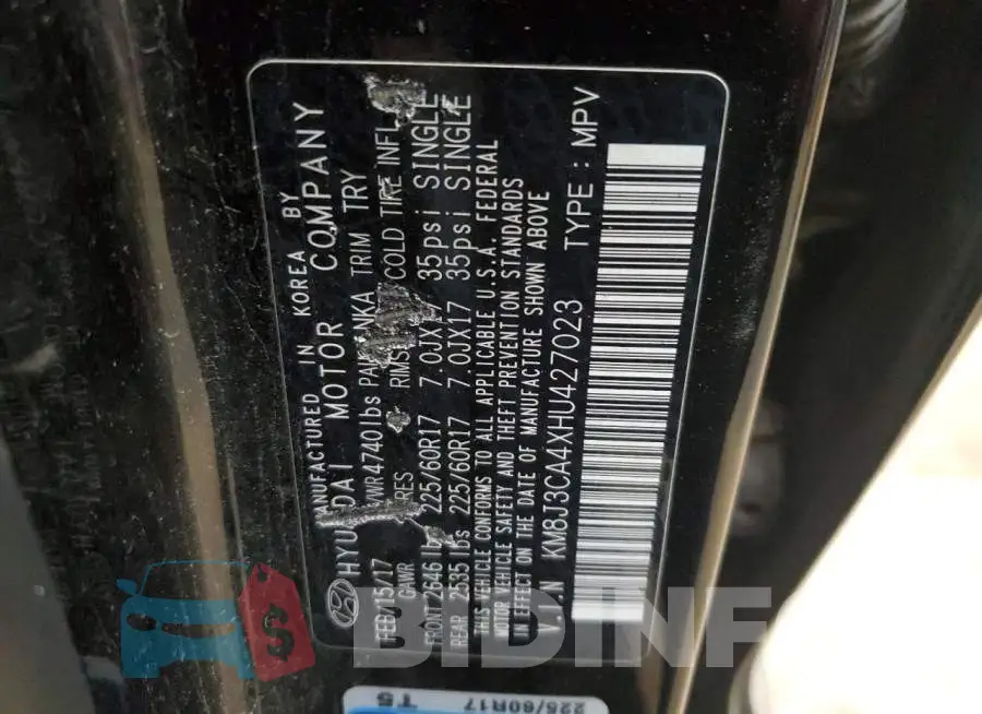 KM8J3CA4XHU427023 Photo# 13