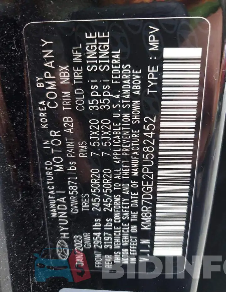 KM8R7DGE2PU582452 Photo# 13