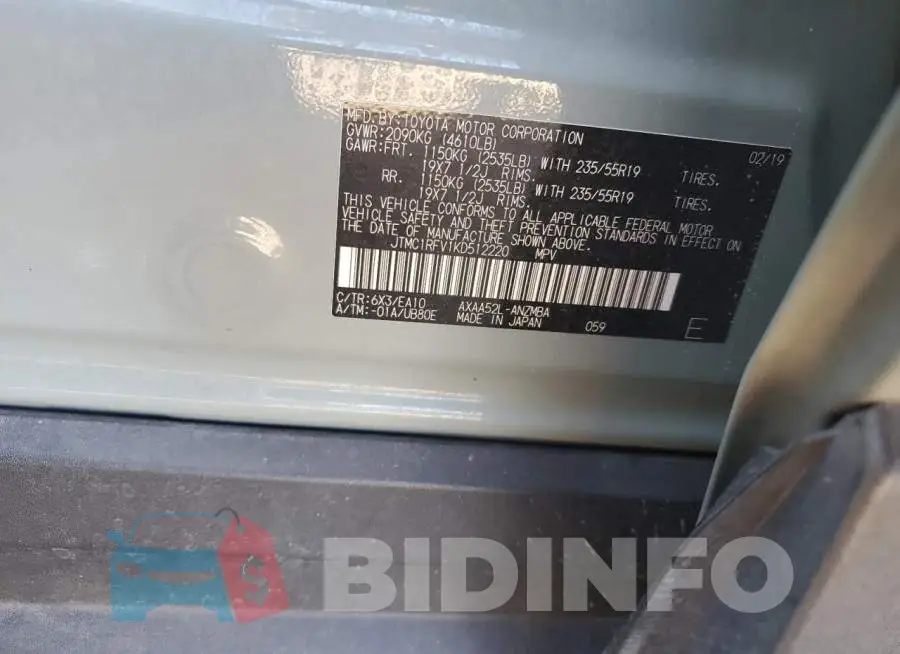 JTMC1RFV1KD512220 Photo# 12