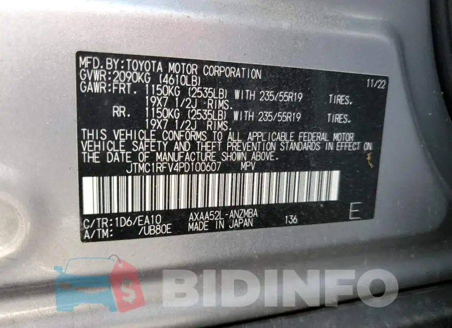JTMC1RFV4PD100607 Photo# 14