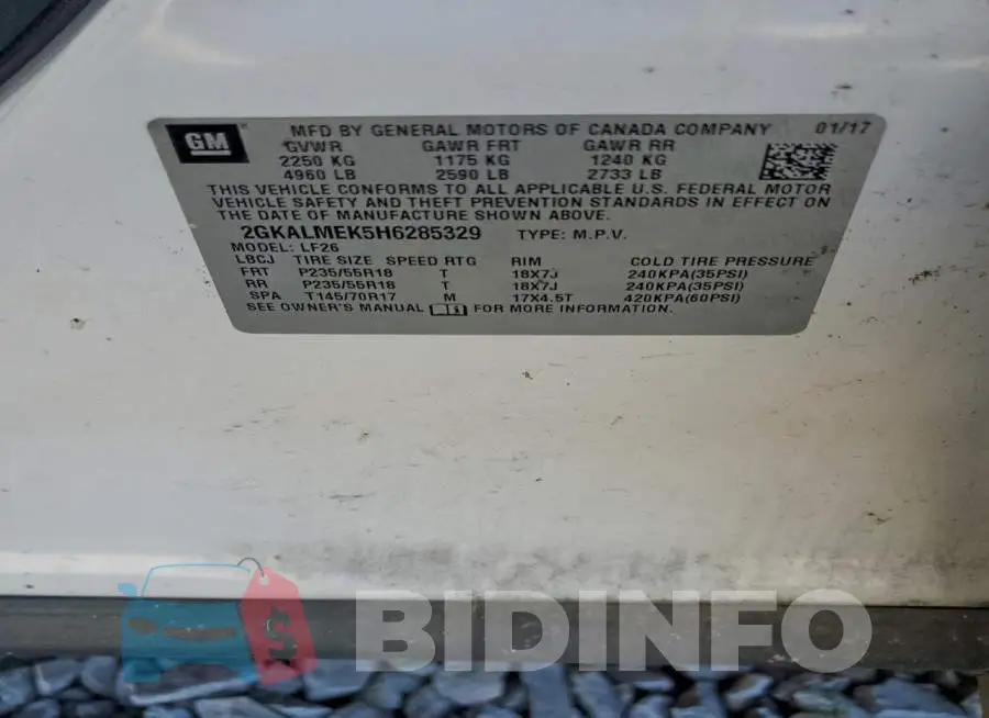 2GKALMEK5H6285329 Photo# 13