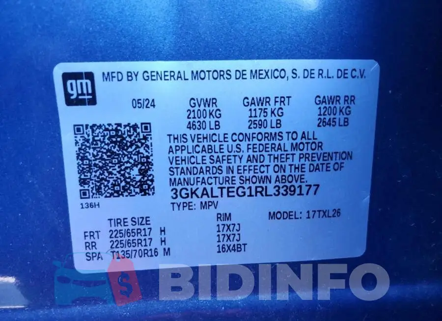 3GKALTEG1RL339177 Photo# 13