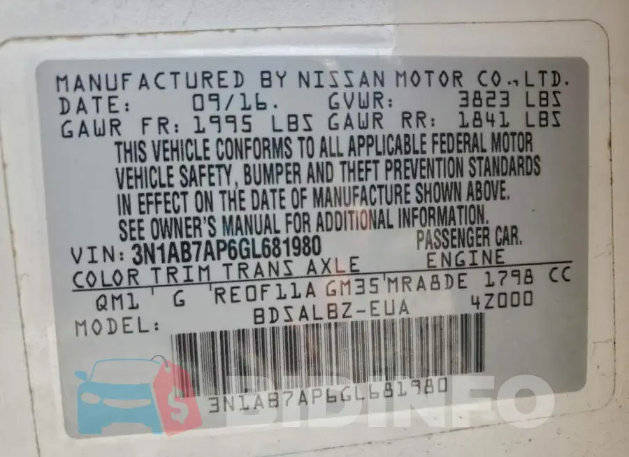 3N1AB7AP6GL681980 Photo# 12