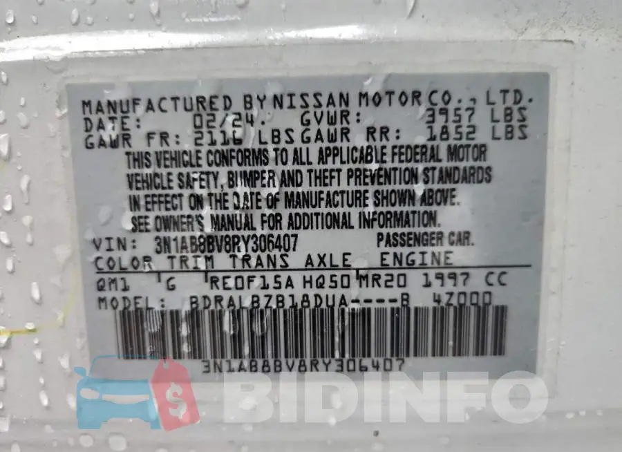3N1AB8BV8RY306407 Photo# 13