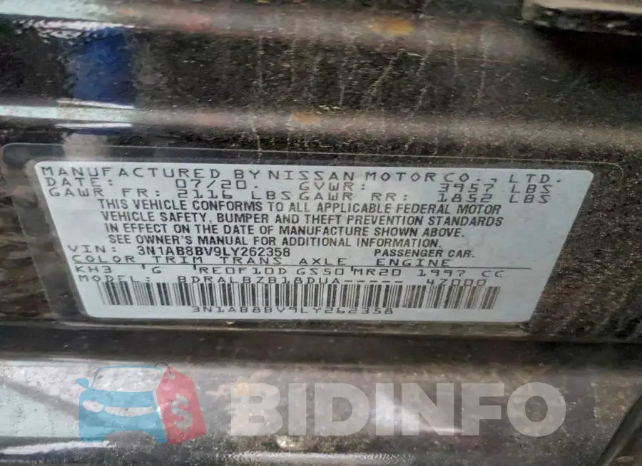 3N1AB8BV9LY262358 Photo# 12