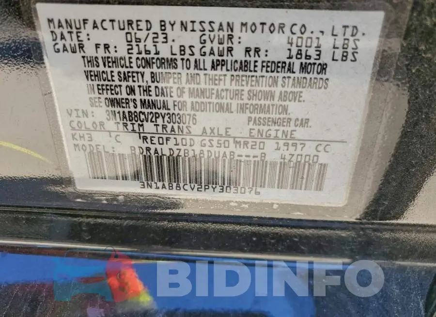 3N1AB8CV2PY303076 Photo# 12