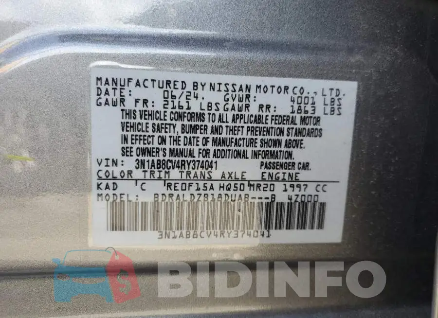 3N1AB8CV4RY374041 Photo# 13
