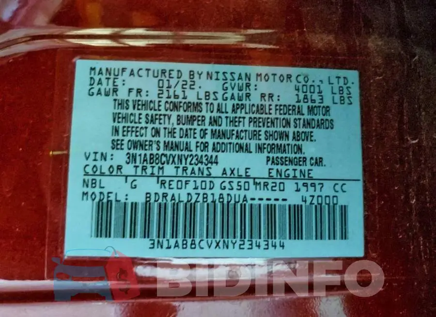 3N1AB8CVXNY234344 Photo# 13