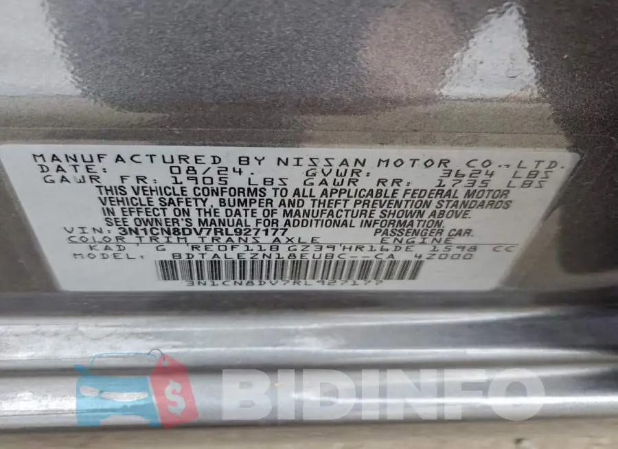 3N1CN8DV7RL927177 Photo# 12