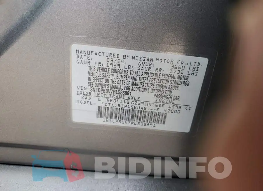 3N1CP5BV7RL538891 Photo# 12