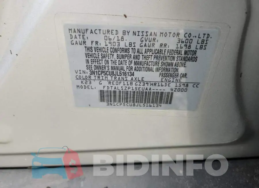 3N1CP5CU8JL516134 Photo# 14