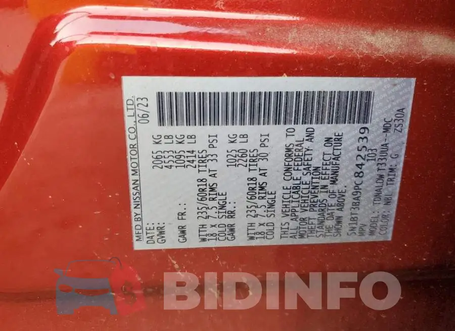5N1BT3BA9PC842539 Photo# 13