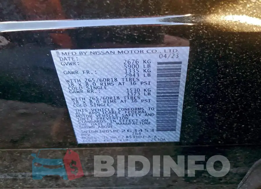 5N1DR3BD5PC263453 Photo# 13