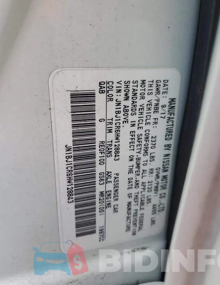 JN1BJ1CR6HW128843 Photo# 13