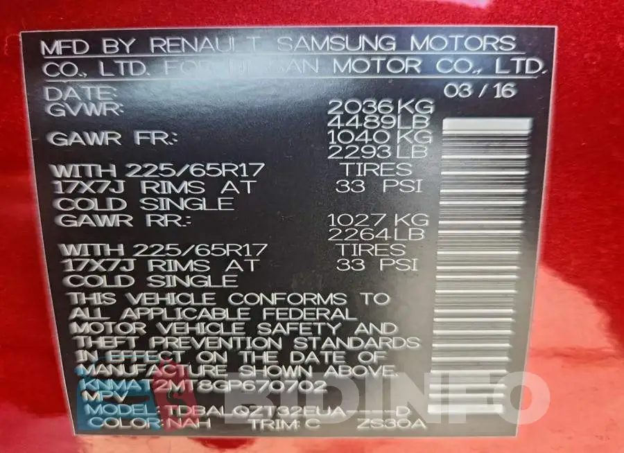 KNMAT2MT8GP670702 Photo# 13