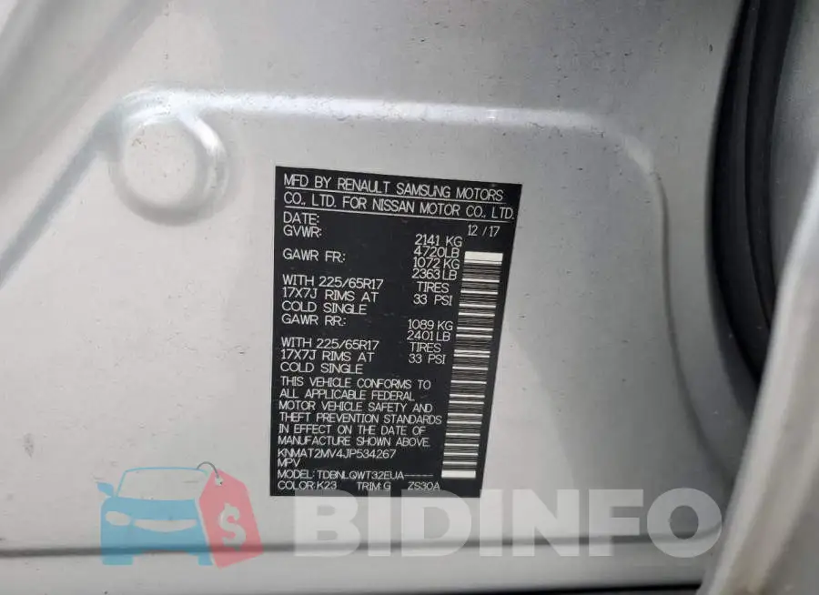 KNMAT2MV4JP534267 Photo# 14