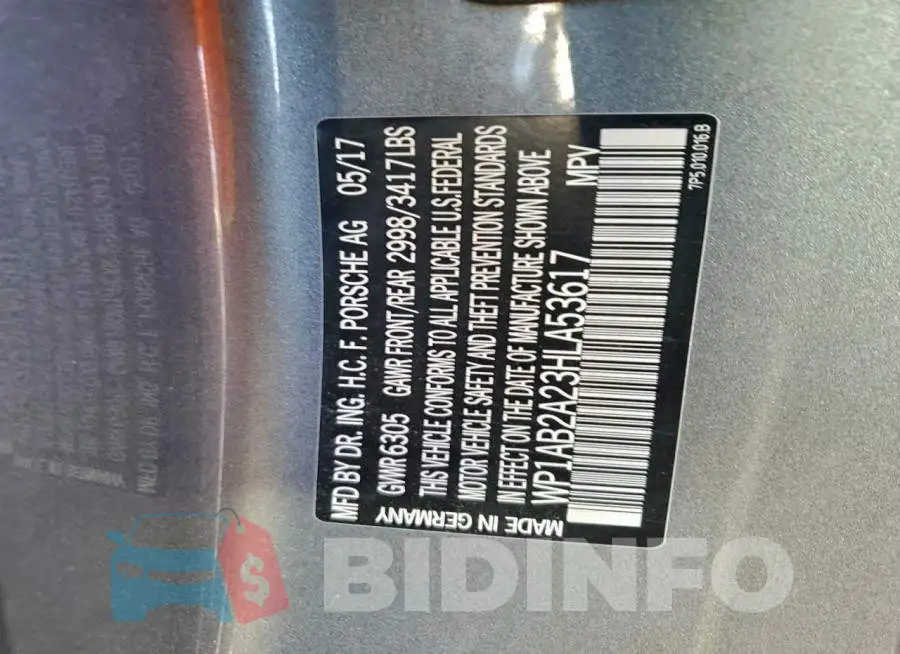 WP1AB2A23HLA53617 Photo# 13