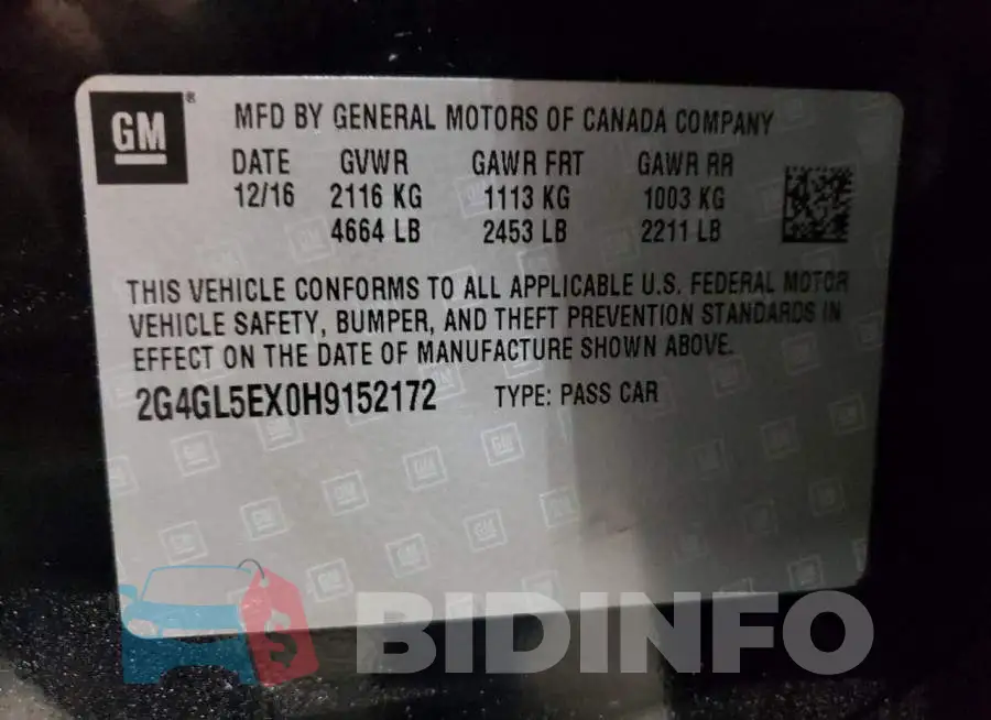 2G4GL5EX0H9152172 Photo# 13