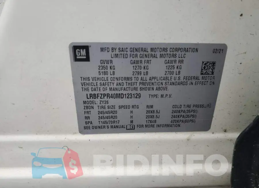LRBFZPR40MD123129 Photo# 13