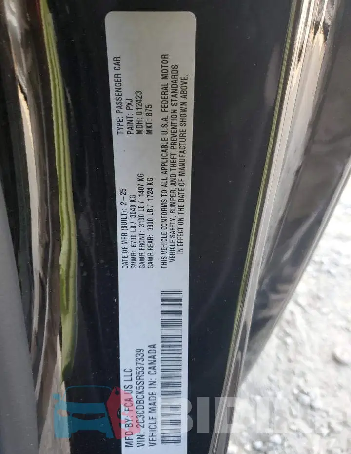 2C3CDBCK5SR537339 Photo# 12