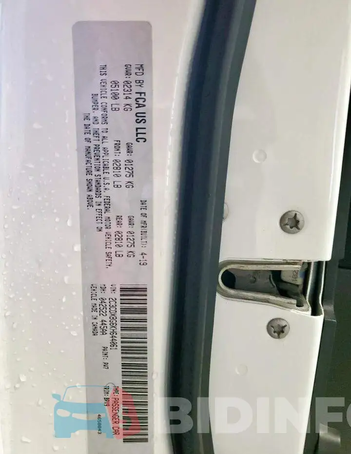 2C3CDXBG6KH644061 Photo# 12
