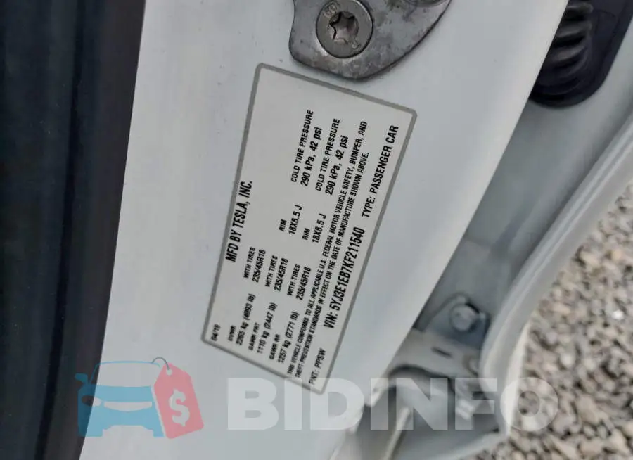 5YJ3E1EB7KF211540 Photo# 12
