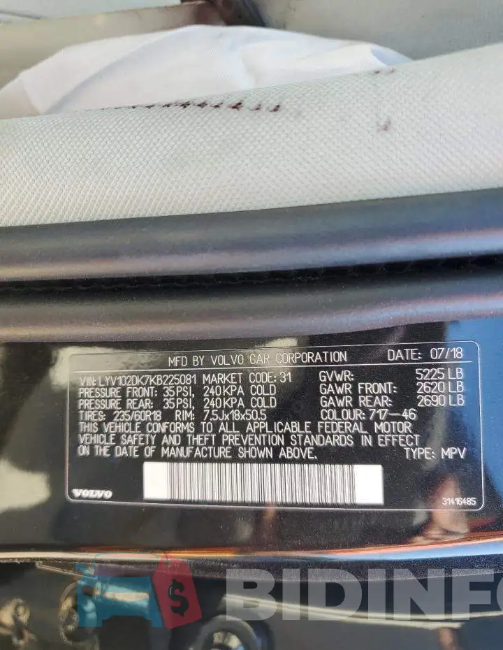 LYV102DK7KB225081 Photo# 13