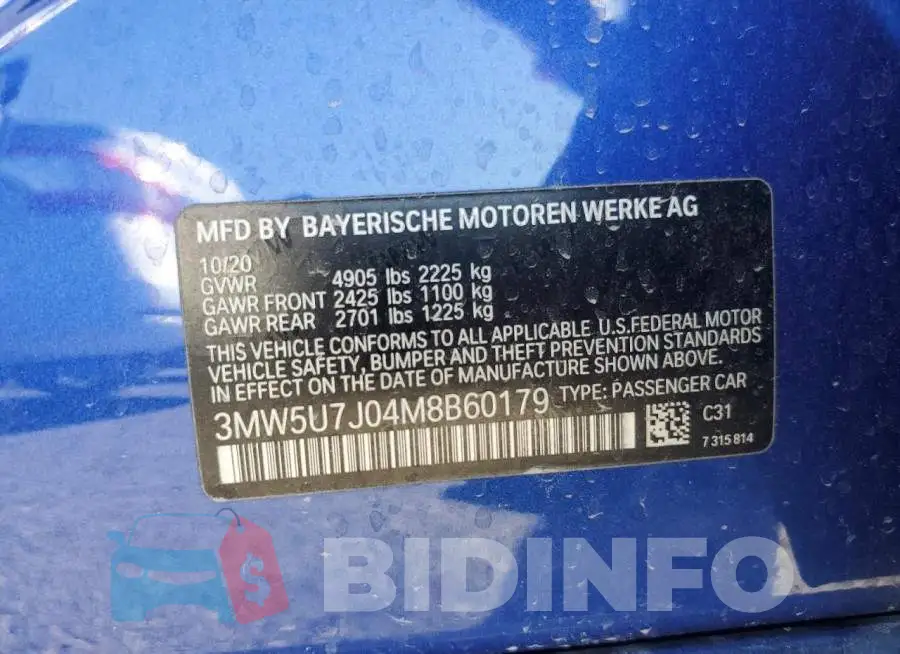 3MW5U7J04M8B60179 Photo# 12