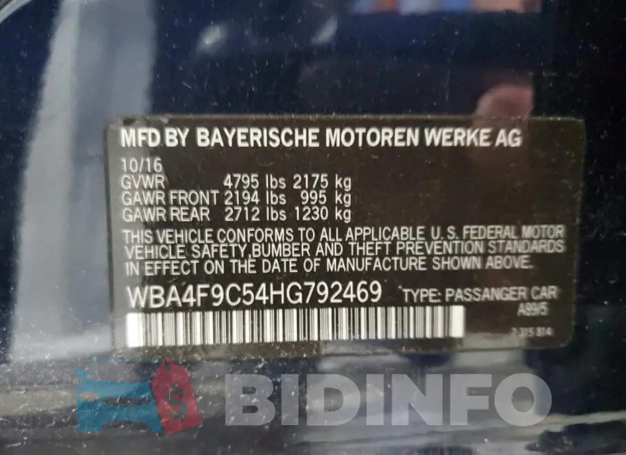 WBA4F9C54HG792469 Photo# 12
