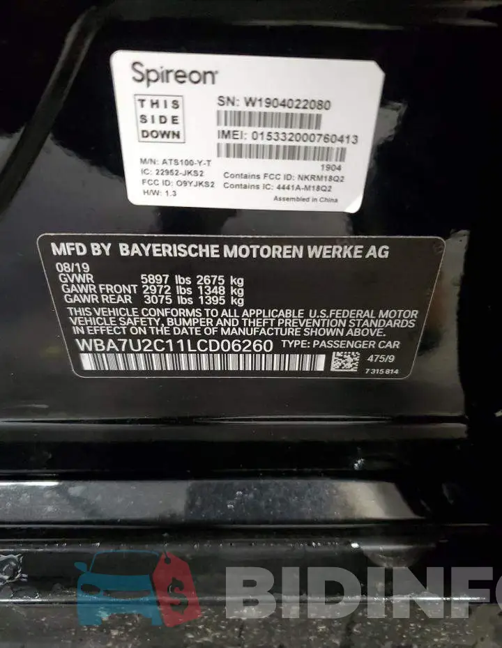 WBA7U2C11LCD06260 Photo# 13