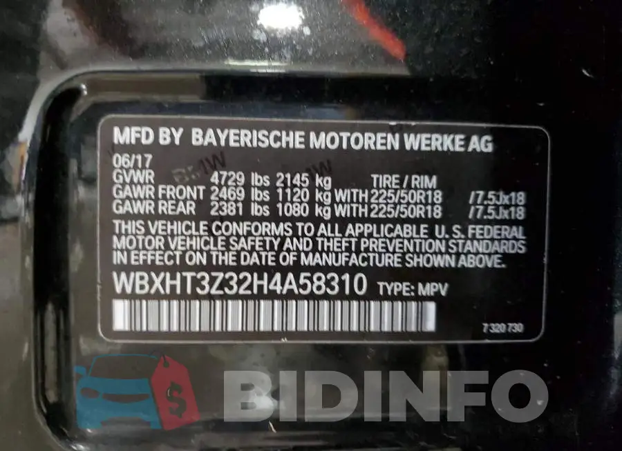 WBXHT3Z32H4A58310 Photo# 13