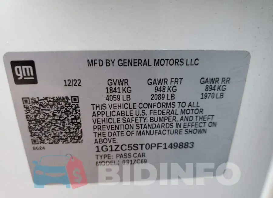 1G1ZC5ST0PF149883 Photo# 13