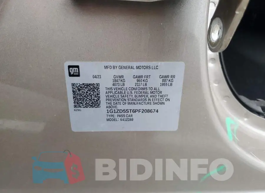 1G1ZD5ST6PF208674 Photo# 13