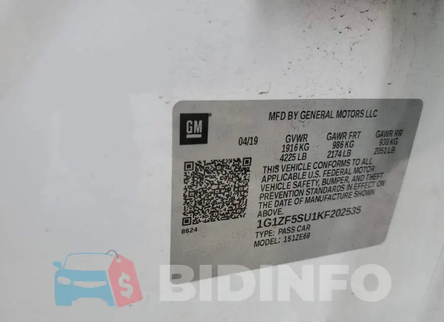 1G1ZF5SU1KF202535 Photo# 12