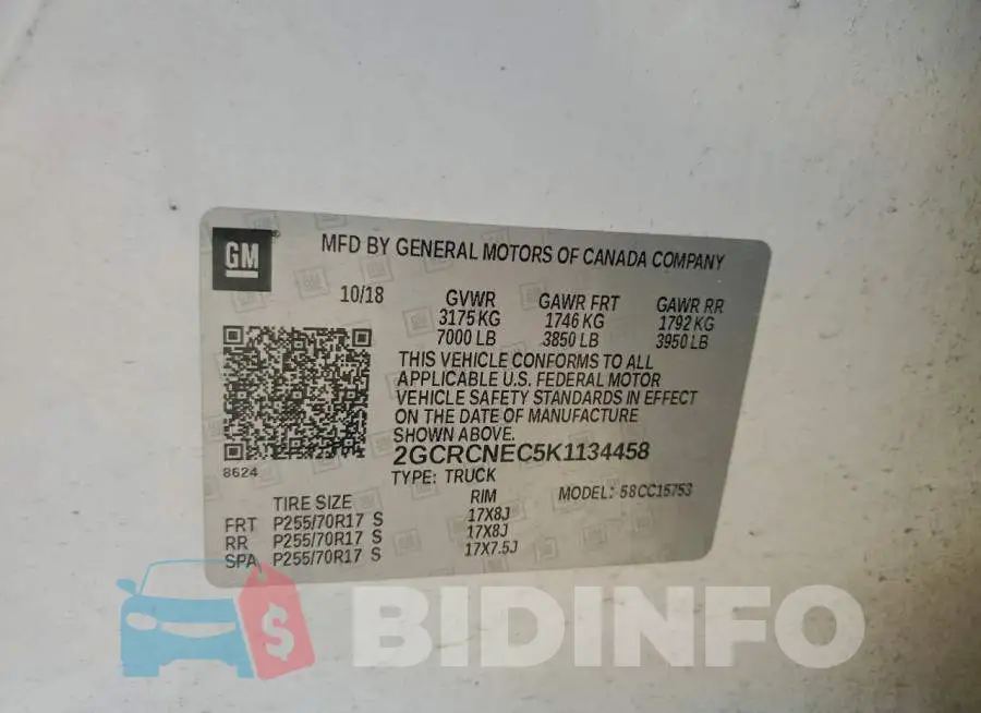 2GCRCNEC5K1134458 Photo# 12