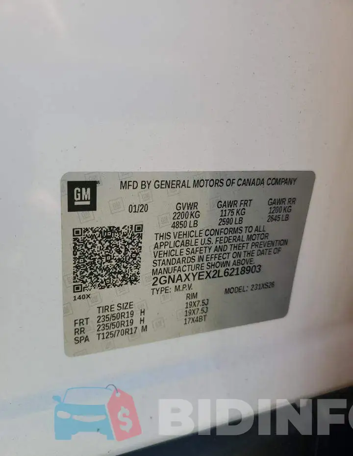 2GNAXYEX2L6218903 Photo# 13