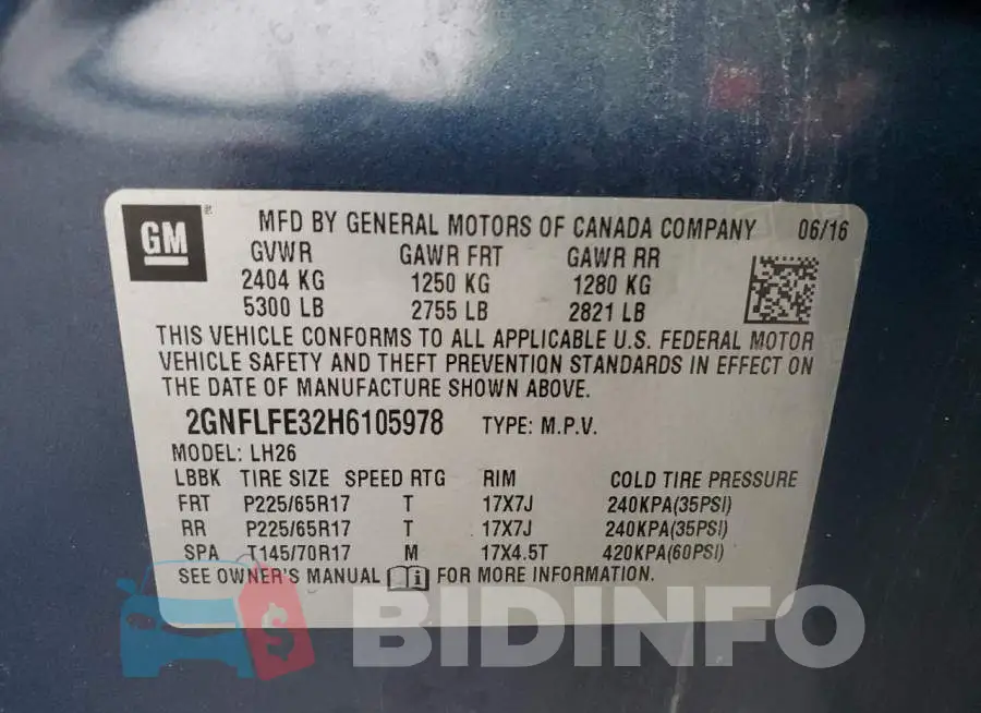 2GNFLFE32H6105978 Photo# 13