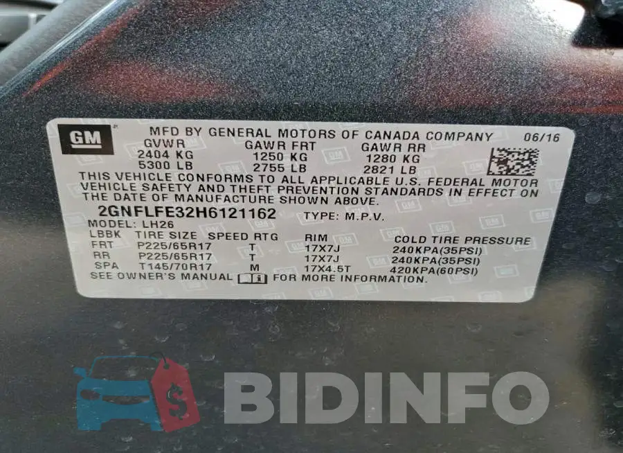 2GNFLFE32H6121162 Photo# 14