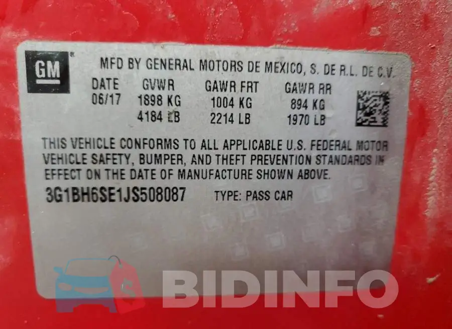 3G1BH6SE1JS508087 Photo# 12