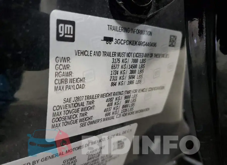 3GCPDKEK4RG440496 Photo# 13