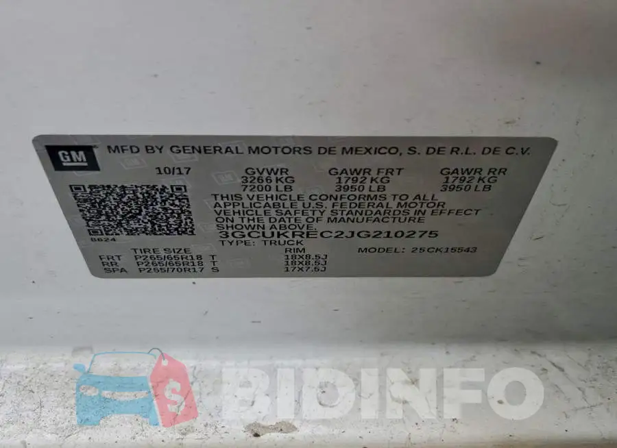 3GCUKREC2JG210275 Photo# 12