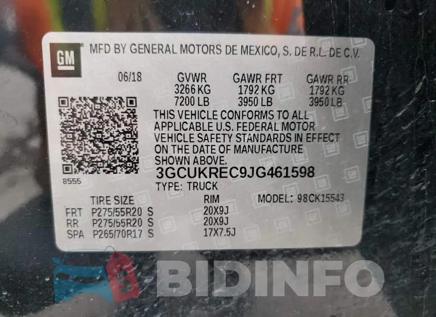 3GCUKREC9JG461598 Photo# 13