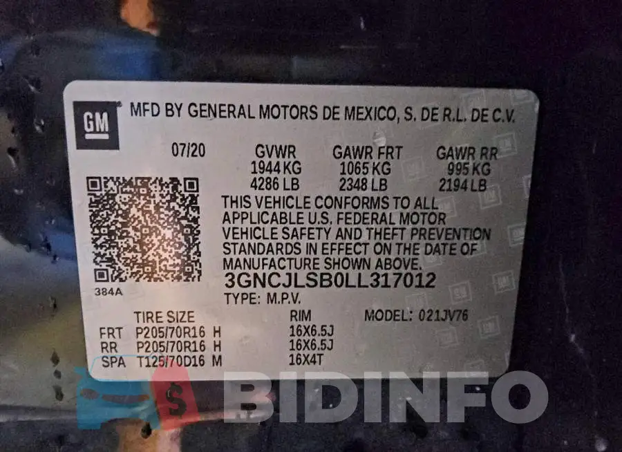 3GNCJLSB0LL317012 Photo# 13