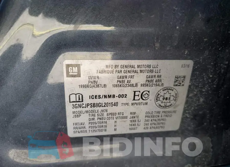 3GNCJPSB8GL201540 Photo# 13