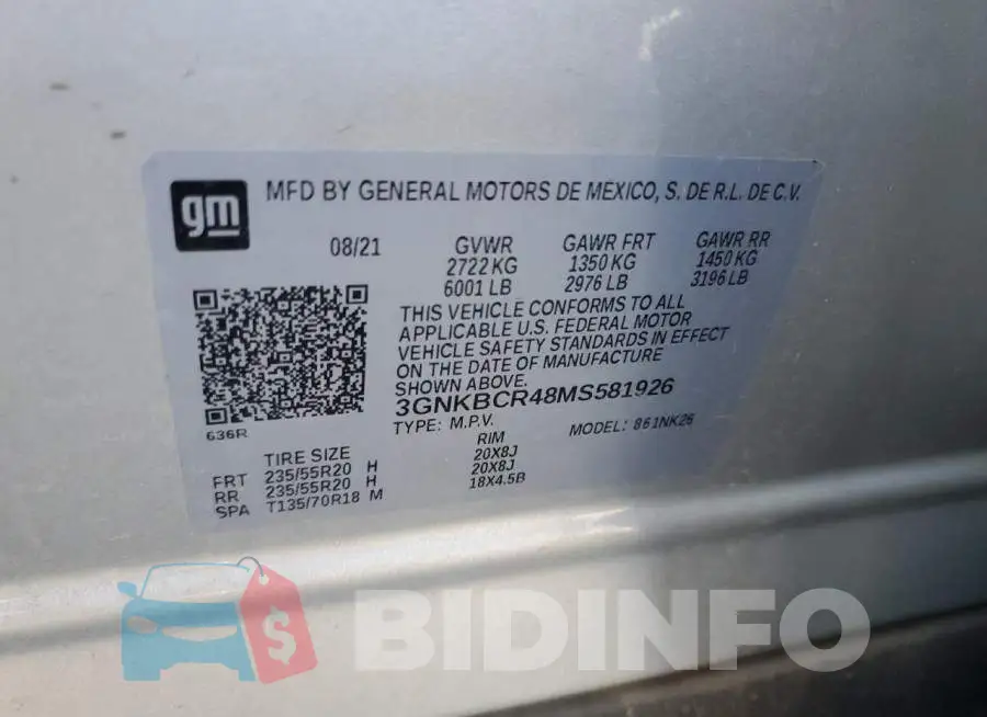 3GNKBCR48MS581926 Photo# 14