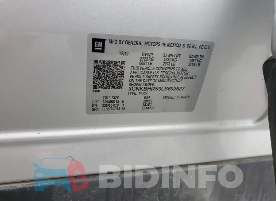 3GNKBHRS3LS602627 Photo# 13